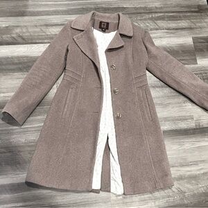 Women's Anne Klein, Single-Breasted, Notched-Collar Coat